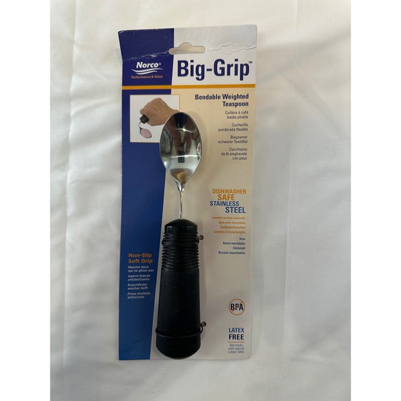 Norco Big-Grip Bendable Weighted Teaspoon Adaptive Aid Non-Slip Soft Grip - Picture 1 of 2